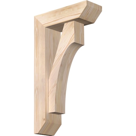 Ekena Millwork Westlake Slat Smooth Bracket w/ Offset Brace, Douglas Fir, 5 1/2"W x 16"D x 28"H BKT0604X16X28WTL06SDF